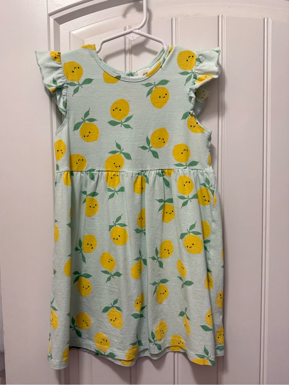 H&M Kids Mint Green Lemon Print Dress for Toddler Girl